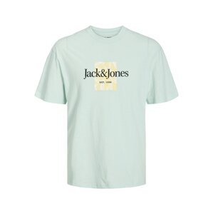JACK & JONES Tričko 'LAFAYETTE'  pastelovo modrá / žltá / čierna