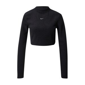 Nike Sportswear Mikina 'PHOENIX PLUSH'  čierna / biela