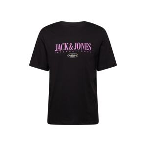 JACK & JONES Tričko 'LUCCA'  béžová / ružová / čierna