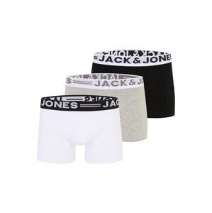 JACK & JONES Boxerky 'SENSE'  sivá / sivá melírovaná / čierna / biela