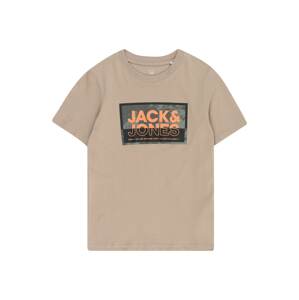 Jack & Jones Junior Tričko 'LOGAN'  tmavobéžová / oranžová / čierna