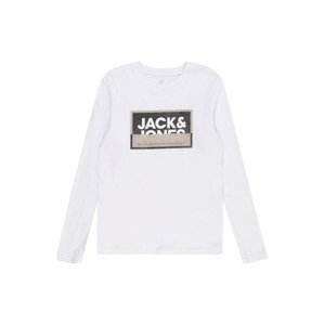 Jack & Jones Junior Tričko 'LOGAN'  tmavobéžová / grafitová / biela