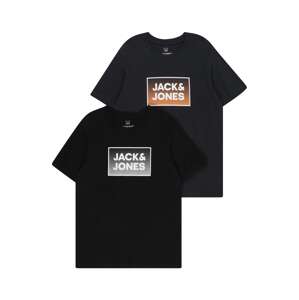 Jack & Jones Junior Tričko 'STEEL'  námornícka modrá / koralová / čierna / biela