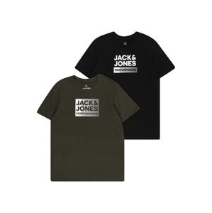 Jack & Jones Junior Tričko  olivová / čierna / biela