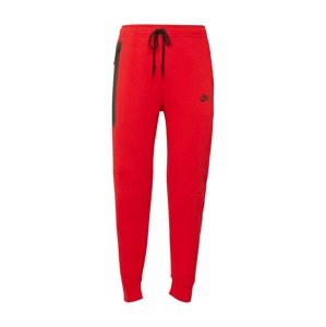 Nike Sportswear Nohavice 'TCH FLEECE'  červená / čierna