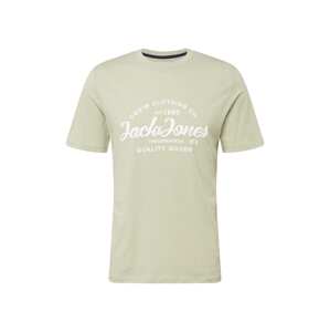 JACK & JONES Tričko 'FOREST'  pastelovo zelená / biela
