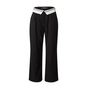 HOLLISTER Plisované nohavice 'EMEA'  čierna / biela