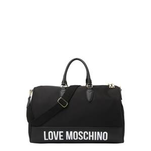 Love Moschino Cestovná taška 'CITY LOVERS'  čierna / biela