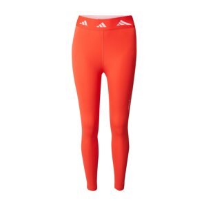 ADIDAS PERFORMANCE Športové nohavice 'Techfit'  červená / biela