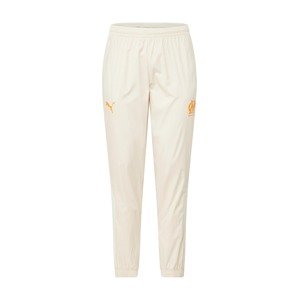 PUMA Športové nohavice 'OM Prematch'  svetlobéžová / oranžová / prírodná biela