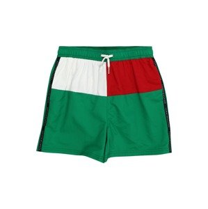TOMMY HILFIGER Plavecké šortky  zelená / červená / čierna / biela