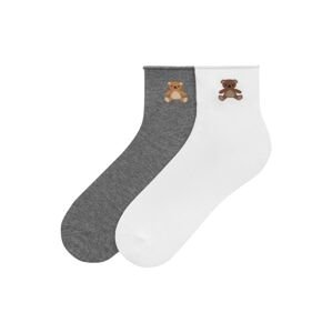 Pull&Bear Ponožky  béžová / hnedá / sivá melírovaná / biela