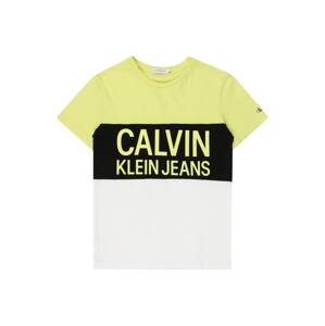Calvin Klein Jeans Tričko  citrónová / čierna / biela
