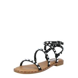STEVE MADDEN Remienkové sandále 'Travel'  čierna / strieborná