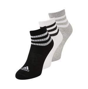 ADIDAS SPORTSWEAR Športové ponožky '3-stripes Cushioned Sportswear -cut 3 Pairs'  sivá / čierna / biela