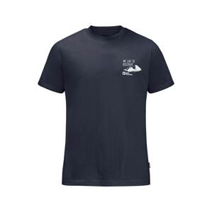 JACK WOLFSKIN Funkčné tričko 'DISCOVER'  námornícka modrá / biela
