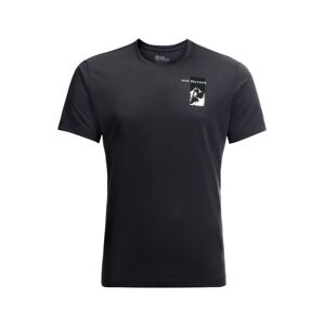 JACK WOLFSKIN Funkčné tričko 'VONNAN'  čierna / šedobiela
