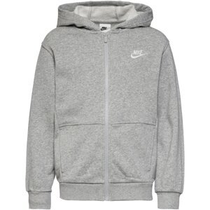 Nike Sportswear Tepláková bunda 'NSW CLUB'  sivá / biela