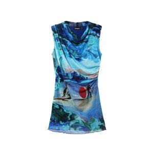 Desigual Letné šaty 'M. Christian Lacroix'  kobaltovomodrá / nebesky modrá / smaragdová / červená