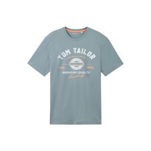 TOM TAILOR Tričko  sivá / svetlosivá / oranžová