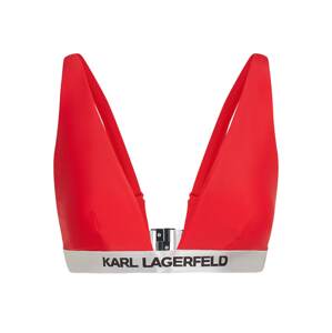 Karl Lagerfeld Bikinový top  svetlosivá / červená / čierna