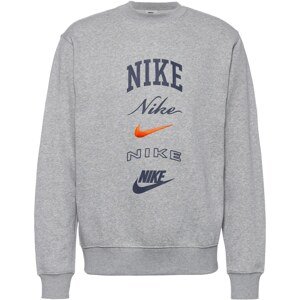 Nike Sportswear Mikina 'Club'  námornícka modrá / sivá melírovaná / oranžová