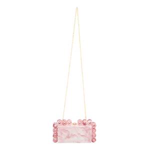 faina Listová kabelka  s ružovými fľakmi / biela