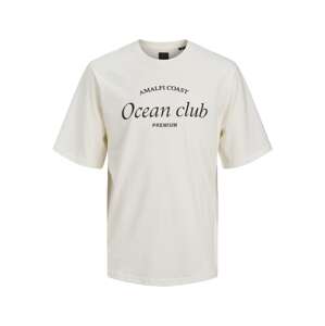 JACK & JONES Tričko 'Ocean Club'  krémová / čierna