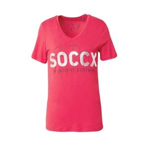Soccx Tričko  striebornosivá / rubínová / čierna