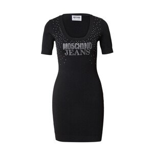 Moschino Jeans Pletené šaty  čierna / priehľadná