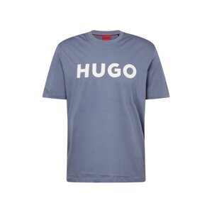 HUGO Red Tričko 'Dulivio'  modrosivá / biela
