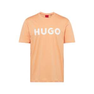 HUGO Red Tričko 'Dulivio'  oranžová / biela