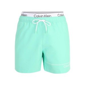 Calvin Klein Swimwear Plavecké šortky  tyrkysová / čierna / biela