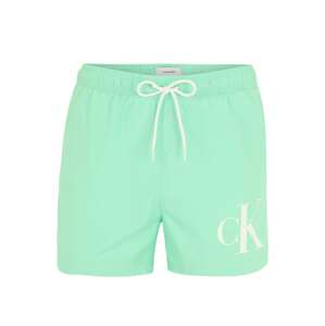 Calvin Klein Swimwear Plavecké šortky  svetlozelená / biela