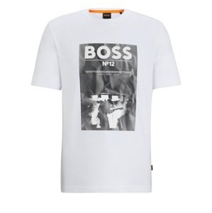 BOSS Orange Tričko  sivá / svetlosivá / biela / šedobiela