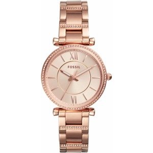 FOSSIL Analógové hodinky 'Carlie'  ružové zlato / biela