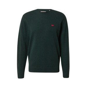LEVI'S ® Sveter 'Original HM Sweater'  tmavozelená / ohnivo červená