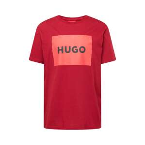 HUGO Red Tričko 'Dulive222'  červená / pastelovo červená / čierna