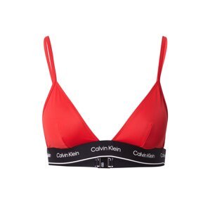 Calvin Klein Swimwear Bikinový top 'Meta Legacy'  ohnivo červená / čierna / biela
