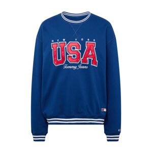 Tommy Jeans Mikina 'ARCHIVE GAMES TEAM USA'  modrá / červená / šedobiela