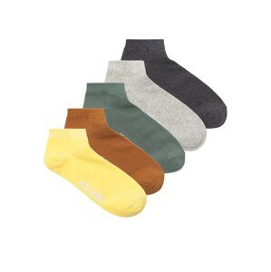 JACK & JONES Ponožky 'BEN'  hnedá / žltá / antracitová / sivá melírovaná / zelená