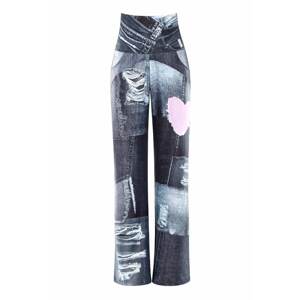 Winshape Športové nohavice 'CUL101C'  sivá / sivý denim / ružová / biela