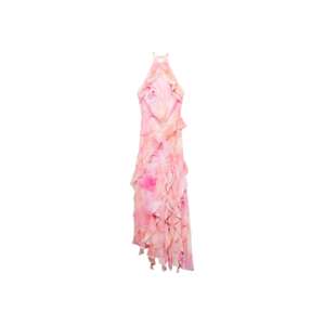 MANGO Letné šaty 'Iris'  marhuľová / ružová / s ružovými fľakmi