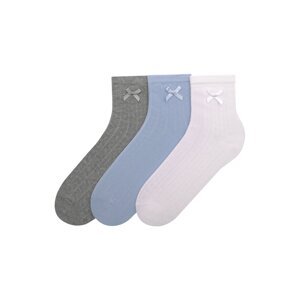 Pull&Bear Ponožky  nebesky modrá / sivá / šedobiela