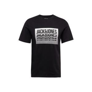 JACK & JONES Tričko 'FLINT'  čierna / biela