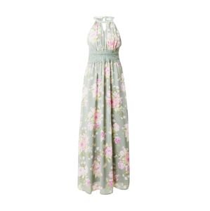 VILA Večerné šaty 'MILINA'  pastelovo zelená / svetlozelená / ružová / biela