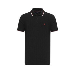 DENIM CULTURE Tričko 'ARVID '  červená / čierna / biela