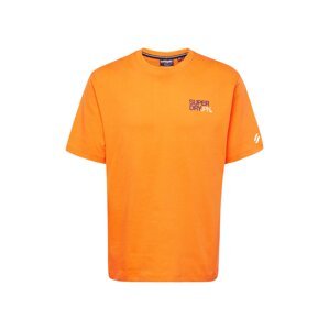 Superdry Tričko  tmavofialová / oranžová / biela