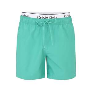 Calvin Klein Swimwear Plavecké šortky  zelená / čierna / biela