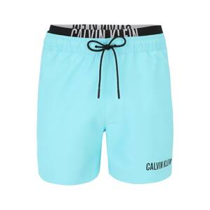 Calvin Klein Swimwear Plavecké šortky  vodová / svetlosivá / čierna